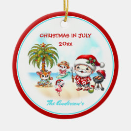 Weihnachten im Juli Niedlicher Sommer in Santa Tro Keramik Ornament
