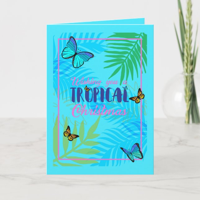Weihnachten im Juli Palm Blätter und Schmetterling (Vorderseite)