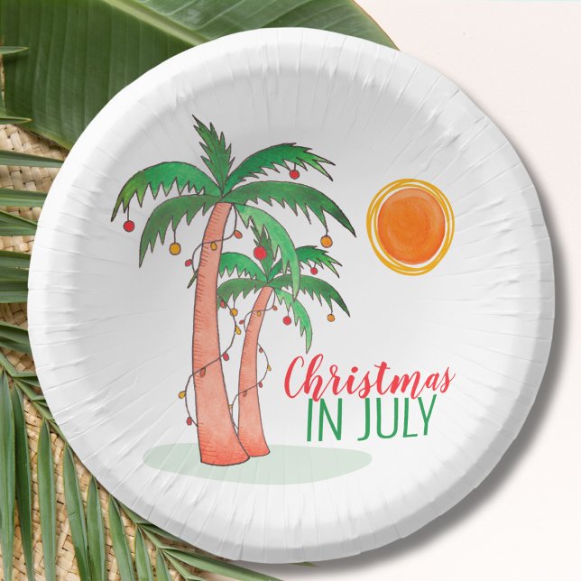 Weihnachten im Juli Palm Trees Party Paper Bowls Pappteller (Von Creator hochgeladen)