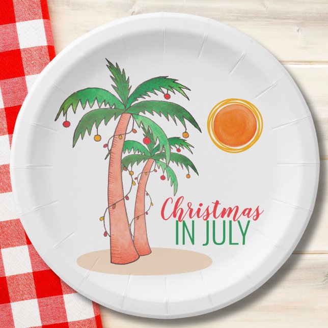 Weihnachten im Juli Palm Trees Party Pappteller (Von Creator hochgeladen)
