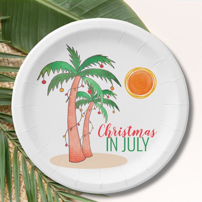 Weihnachten im Juli Palm Trees Party Pappteller (Von Creator hochgeladen)