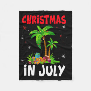 Weihnachten im Juli Palme Xmas Baum Strand Sommer Fleecedecke