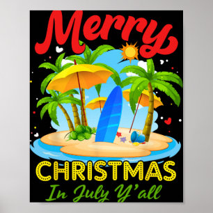 Weihnachten im Juli Palme Xmas Baum Strand Sommer Poster