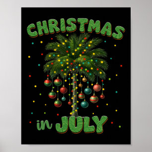 Weihnachten im Juli Palmenbaum Hawaii Strand Somme Poster