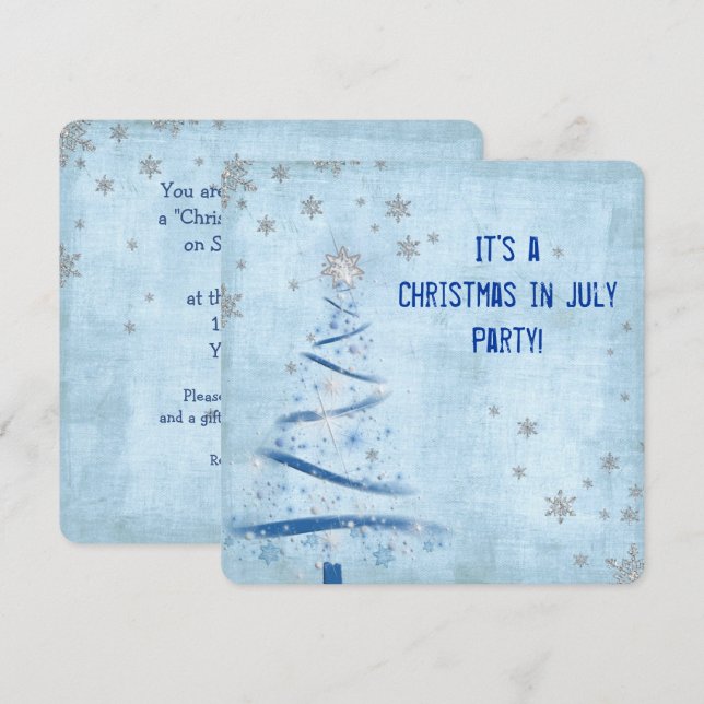 Weihnachten im Juli Party Einladung (Vorne/Hinten)