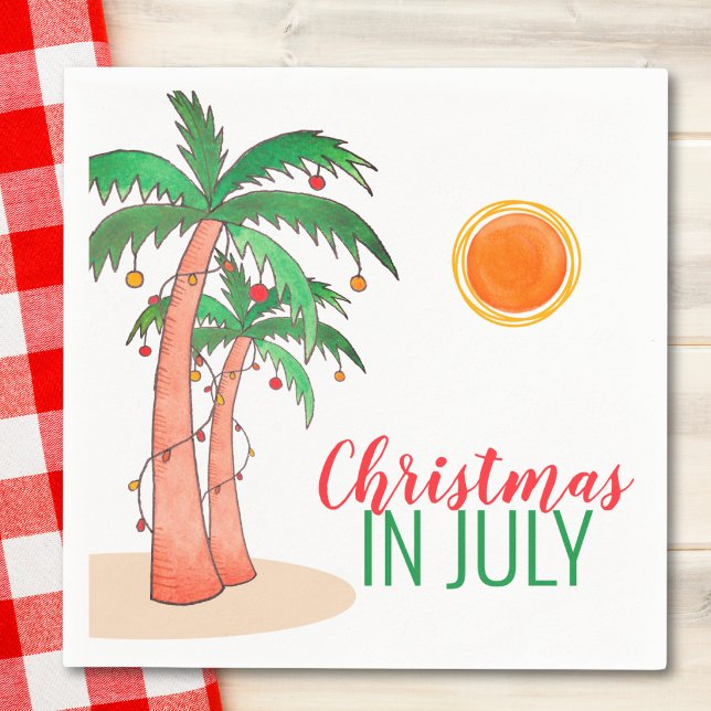 Weihnachten im Juli Party Palmen Bäume Napkins Serviette (Von Creator hochgeladen)