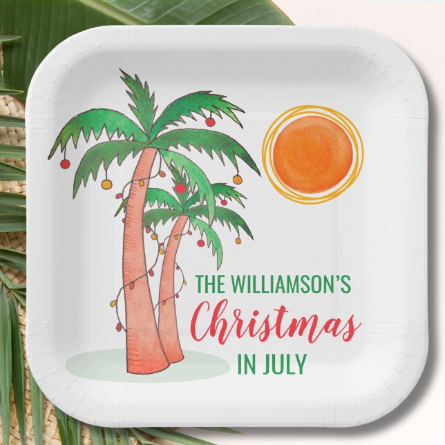 Weihnachten im Juli Party Personalisiert Pappteller (Von Creator hochgeladen)