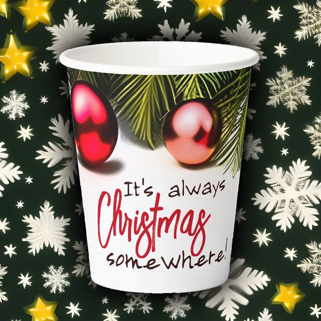 Weihnachten im Juli Party Sommer Tropenpalme Pappbecher (Christmas in July funny party cups)