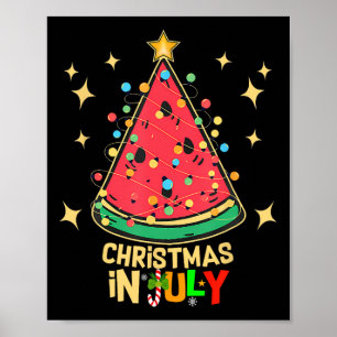 Weihnachten Im Juli Party Wassermelone Weihnachtsb Poster
