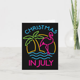 Weihnachten im Juli Pink Flamingo Weihnachtsmannmü Karte