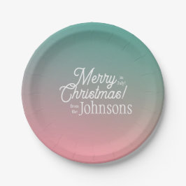 Weihnachten im Juli Pink Green Ombre Party Pappteller