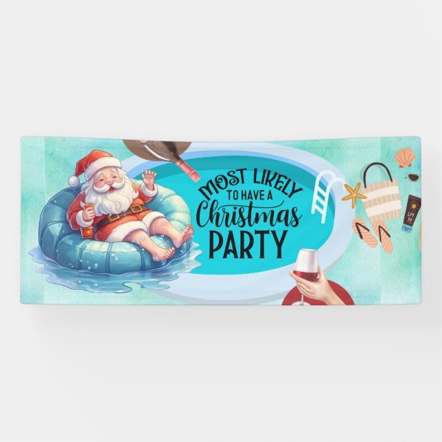 Weihnachten im Juli Pool Party Banner (Horizontal)