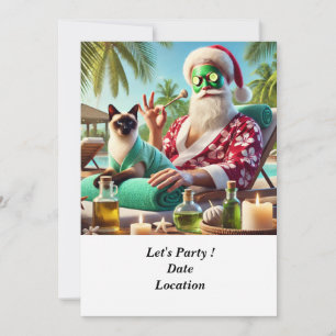 Weihnachten im Juli Pool Party mit dem Weihnachtsm Einladung