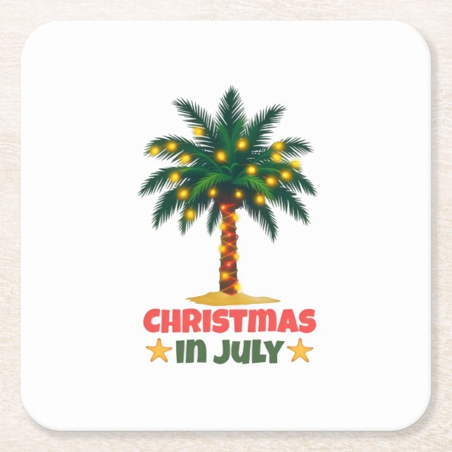 Weihnachten im Juli Rechteckiger Pappuntersetzer (Vorderseite)