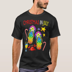Weihnachten im Juli Regenbogen Flip Flops Beach Vi T-Shirt