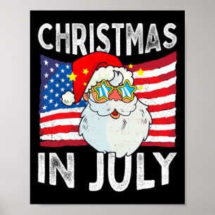 Weihnachten im Juli Retro Hipster Lustiger Weihnac Poster