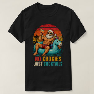Weihnachten im Juli Retro-Sommer-Santa-Cocktail T-Shirt