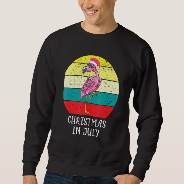 Weihnachten im Juli rosa Flamingo in der Weihnacht Sweatshirt (Vorderseite)