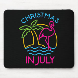 Weihnachten im Juli Rosa Flamingo Weihnachtsmann H Mousepad