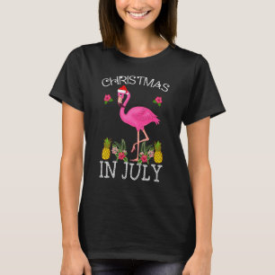 Weihnachten im Juli S für Frauen Pink Flamingo T-Shirt