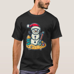 Weihnachten im Juli Sand Snowman Weihnachtsmannmüt T-Shirt