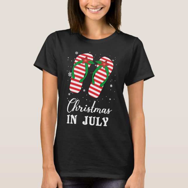 Weihnachten im Juli Sankt drehen T-Shirt (Vorderseite)