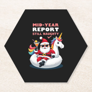 Weihnachten im Juli Santa auf Einhorn Pool Float S Untersetzer