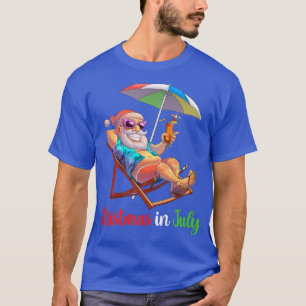 Weihnachten im Juli Santa Beach Sessel Umbrella Co T-Shirt