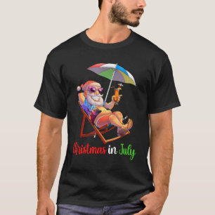 Weihnachten im Juli Santa Beach Sessel Umbrella Co T-Shirt