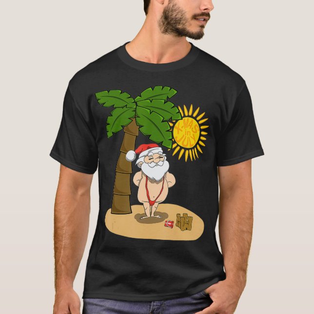 Weihnachten im Juli Santa Beach Sonnenbaden Red Ma T-Shirt (Vorderseite)