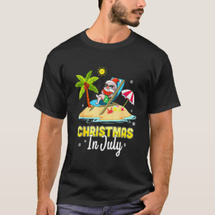 Weihnachten im Juli Santa Claus Beach Wassermelone T-Shirt