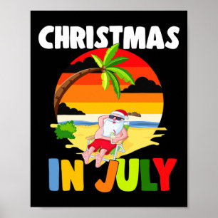 Weihnachten im Juli Santa Claus Sonnenbrille Somme Poster