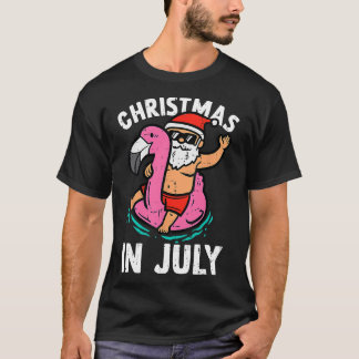 Weihnachten im Juli Santa Doflamingo Hawaii Beach T-Shirt