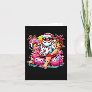 Weihnachten im Juli Santa Flamingo Float Sommer We Karte