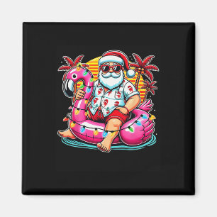 Weihnachten im Juli Santa Flamingo Float Sommer We Magnet