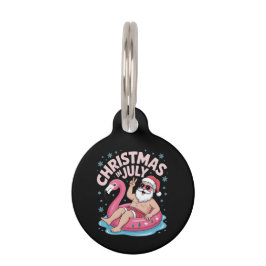 Weihnachten im Juli Santa Flamingo Funny Summer Xm Haustiermarke