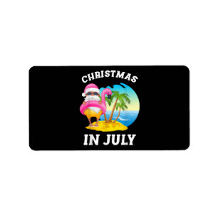 Weihnachten im Juli Santa Flamingo Pool Sommer Adressaufkleber