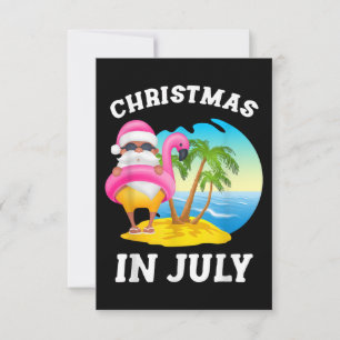 Weihnachten im Juli Santa Flamingo Pool Sommer Dankeskarte