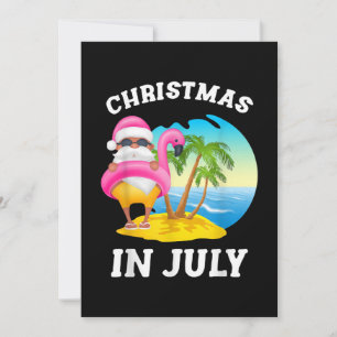 Weihnachten im Juli Santa Flamingo Pool Sommer Einladung