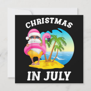 Weihnachten im Juli Santa Flamingo Pool Sommer Einladung