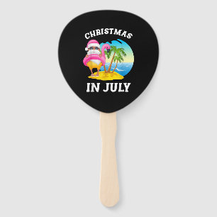 Weihnachten im Juli Santa Flamingo Pool Sommer Fächer