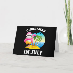 Weihnachten im Juli Santa Flamingo Pool Sommer Karte