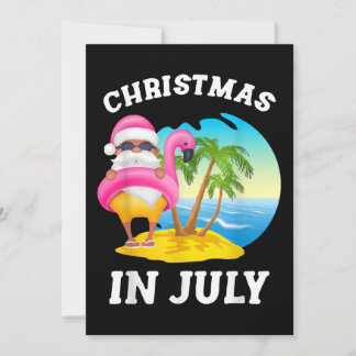 Weihnachten im Juli Santa Flamingo Pool Sommer Save The Date