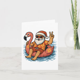 Weihnachten im Juli Santa Flamingo Sommer Weihnach Karte