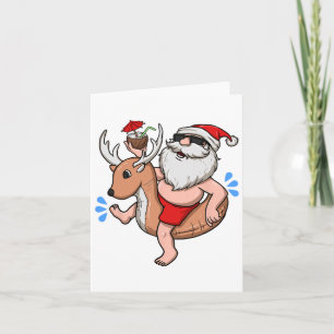 Weihnachten im Juli Santa Floaty Beach Weihnachten Karte