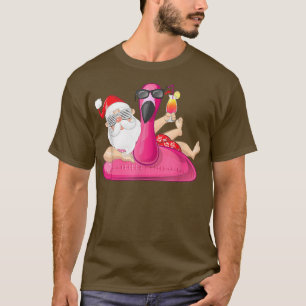 Weihnachten im Juli Santa Hawaii Flamingo Summer V T-Shirt