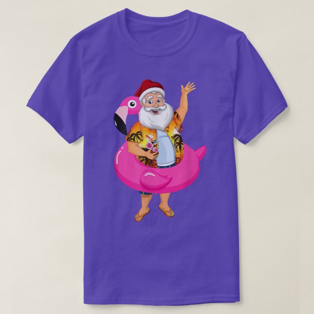 Weihnachten im Juli Santa hawaii Sonnenbrille Flam T-Shirt (Design vorne)
