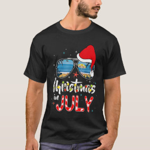Weihnachten im Juli Santa Hawaii Sonnenbrille Flam T-Shirt