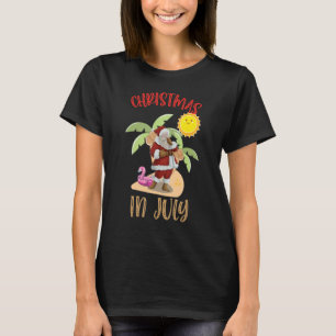 Weihnachten im Juli Santa Hawaii Sonnenbrille Flam T-Shirt