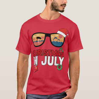 Weihnachten im Juli Santa Hawaii Sonnenbrille Somm T-Shirt